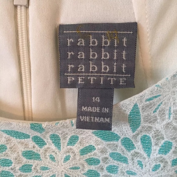NWT Rabbit Rabbit Rabbit Floral Lace Overlay Shift Dress 14P - Picture 3 of 5